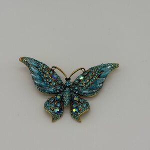 Elegant Blue Butterfly Brooch